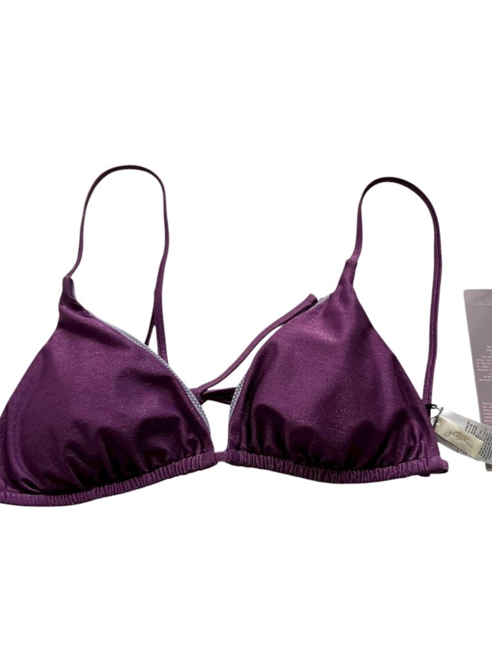 Gottex bikini top US womens size 8 Luma purple high end triangle swimsuit swim